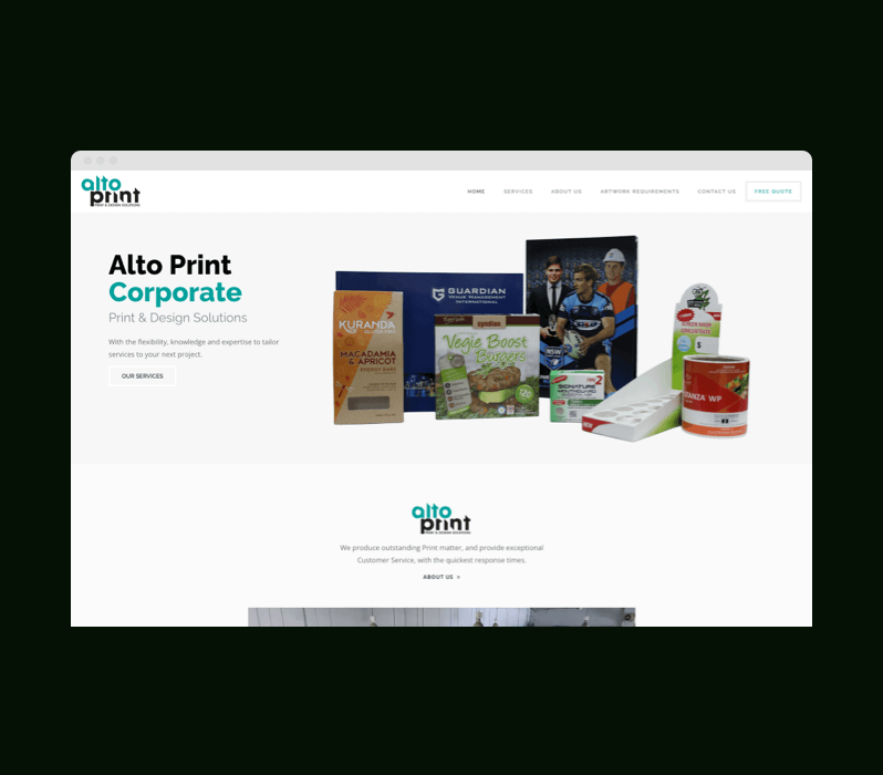 alto print website design