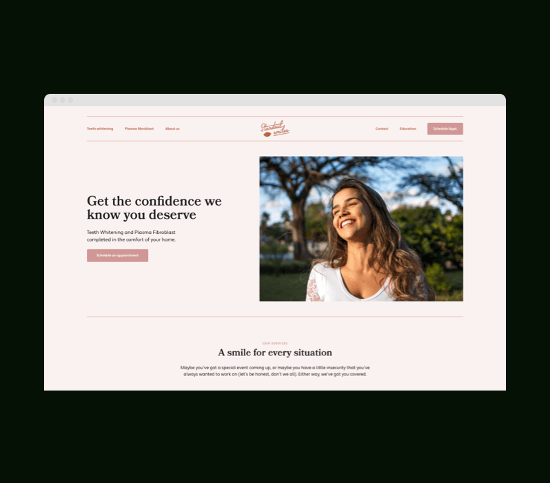 standout smiles small website design
